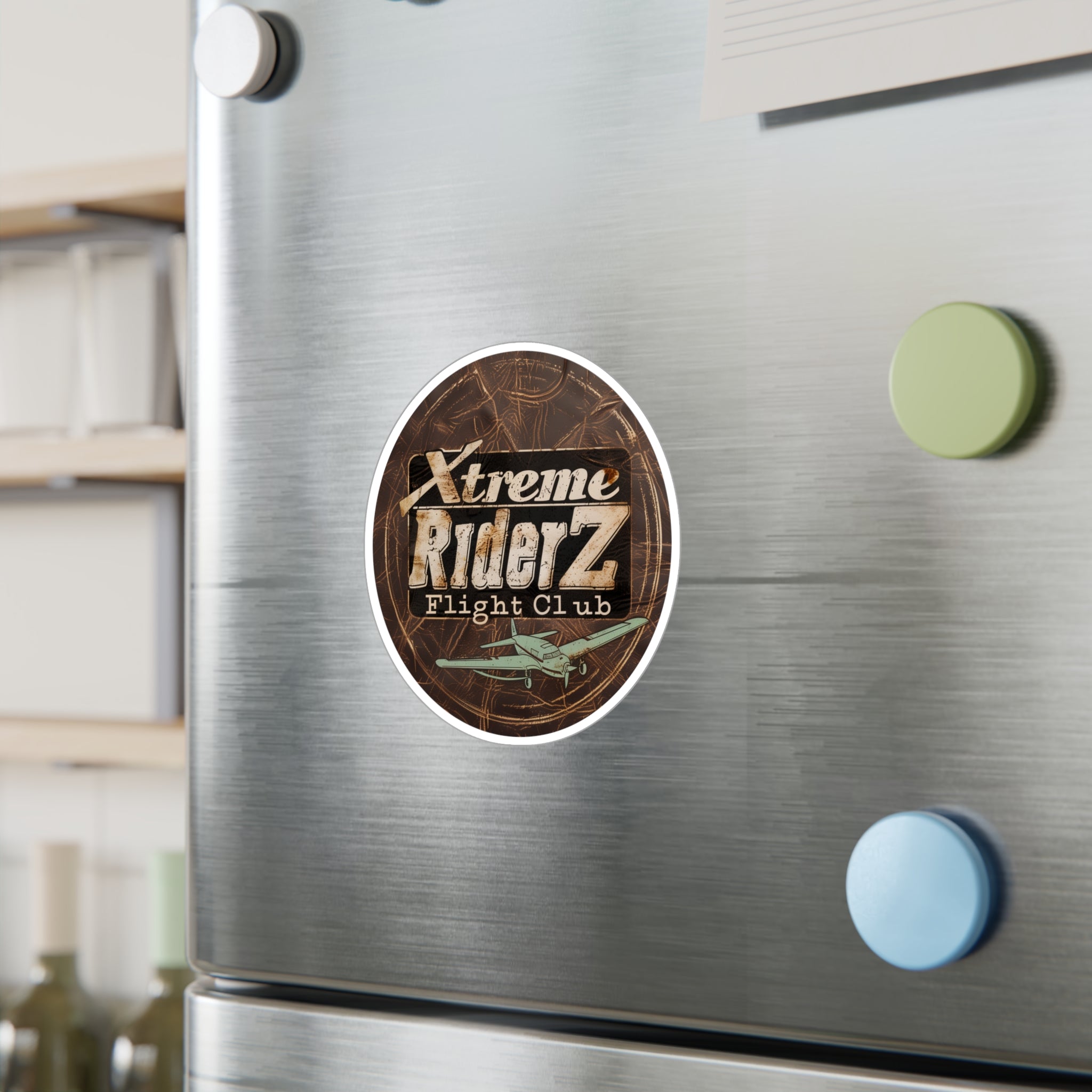 Flight Club Retro Vintage - Xtreme Riderz- Vinyl Decal Round